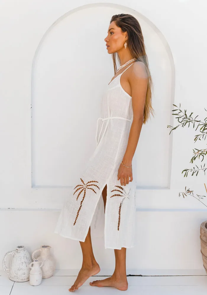 3 Palms Dress - White