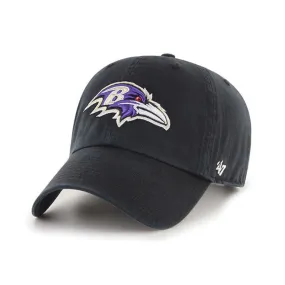 Baltimore Ravens '47 Brand Black "Clean Up" Adjustable Strapback Slouch Hat Cap