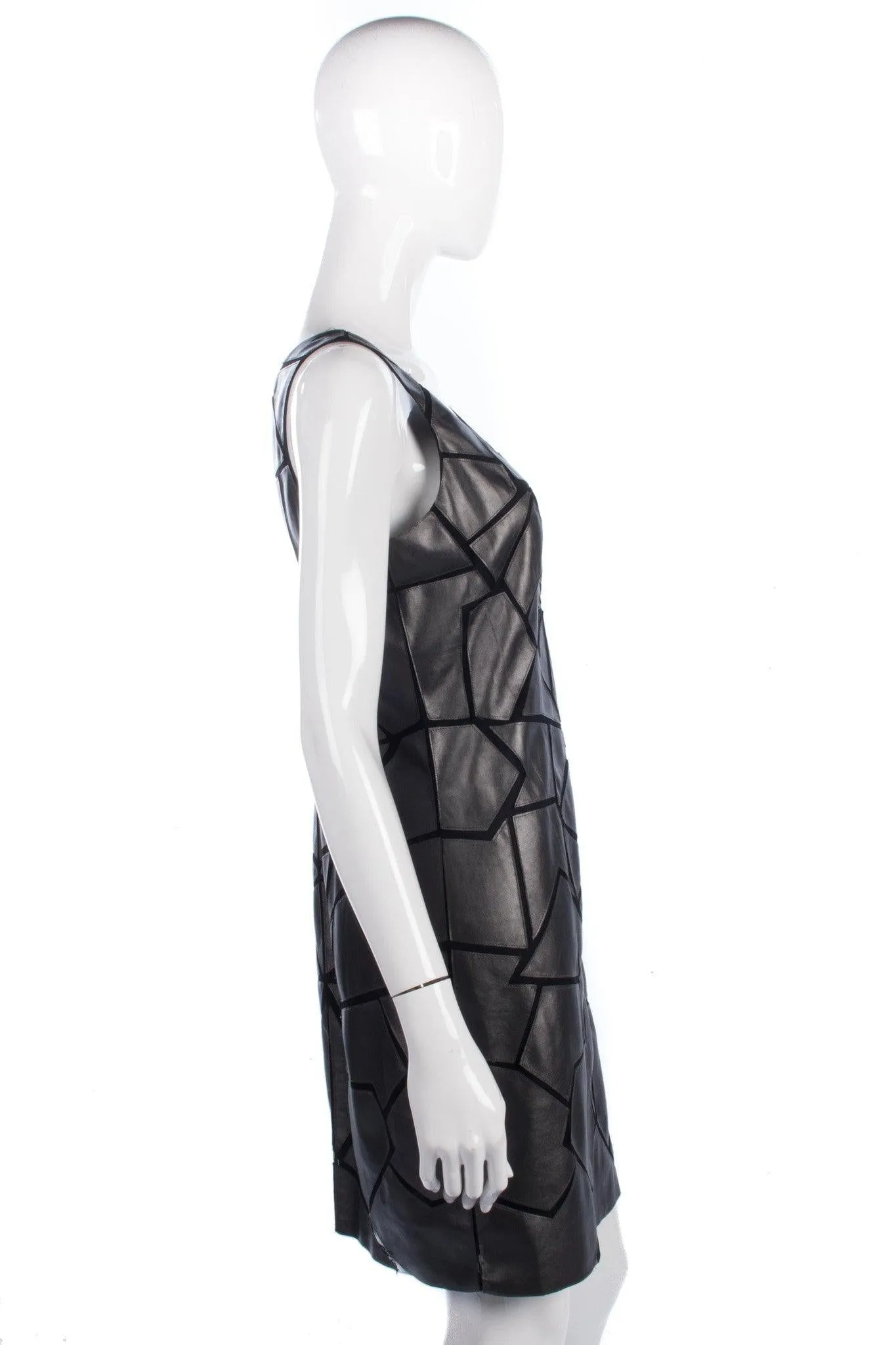 Bernshaw Sayuri Dress Black Leather Look UK Size 12