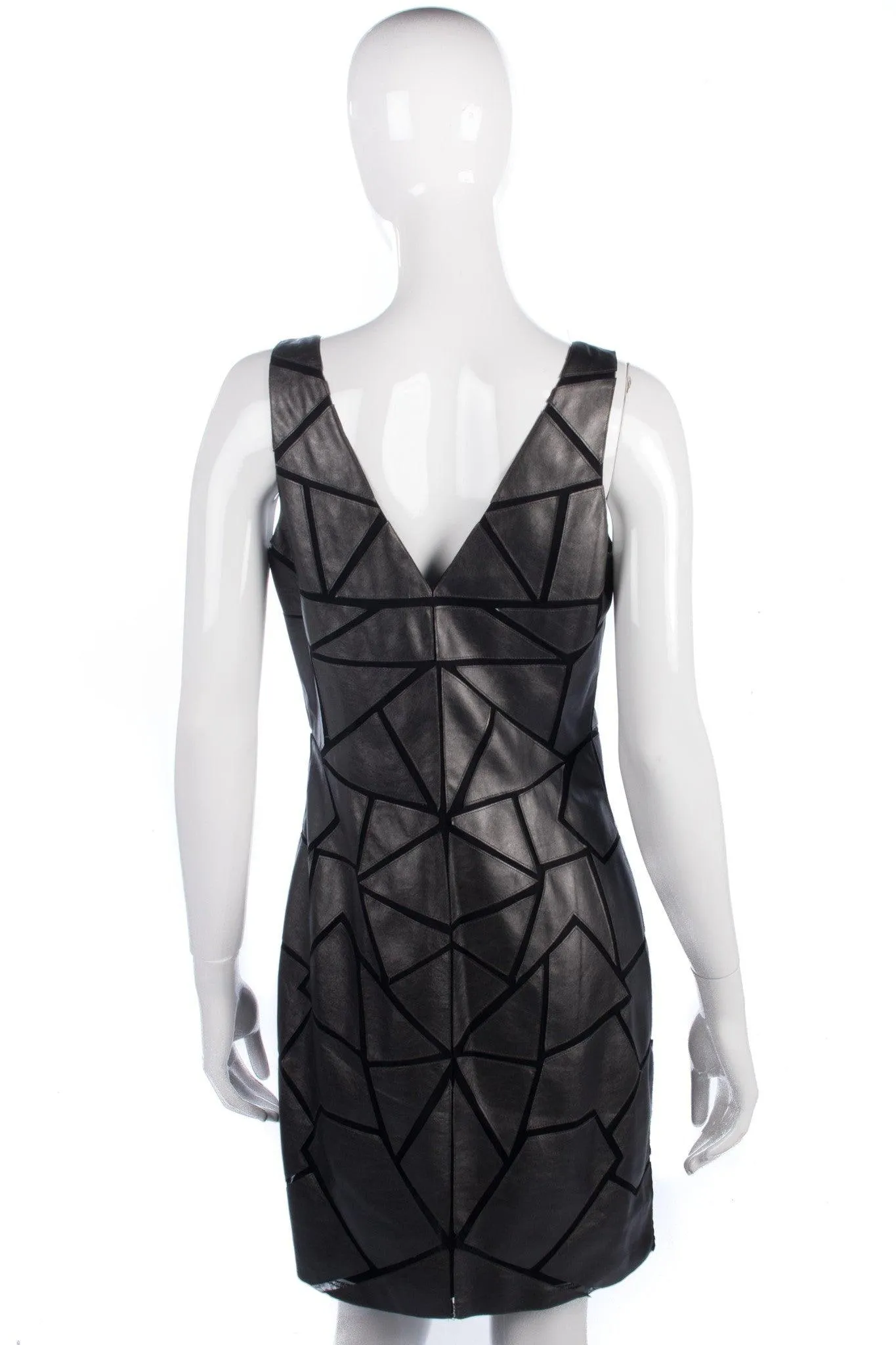 Bernshaw Sayuri Dress Black Leather Look UK Size 12