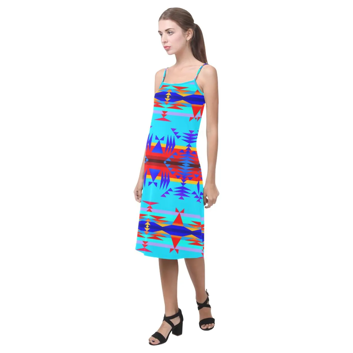 Between the Mountains Blue Alcestis Slip Dress
