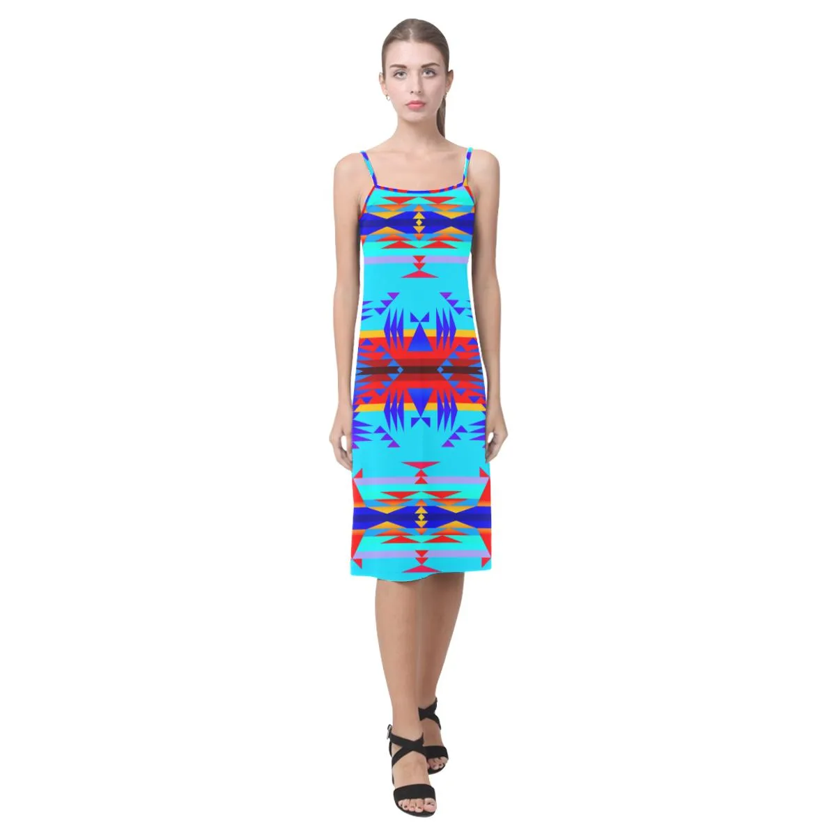 Between the Mountains Blue Alcestis Slip Dress