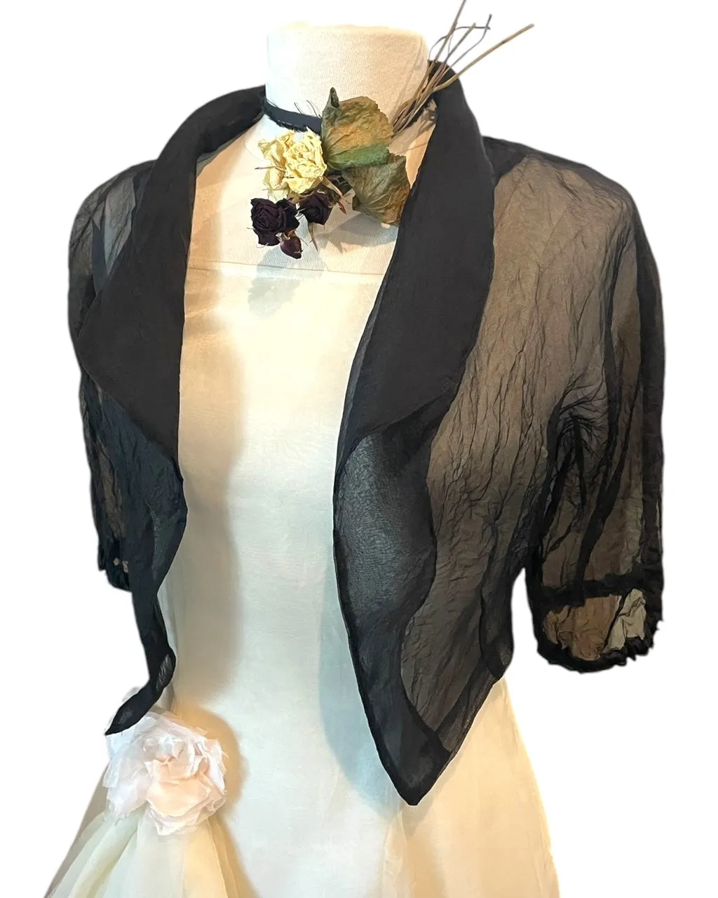 Bolero Shrug Black Silk- Popular Item