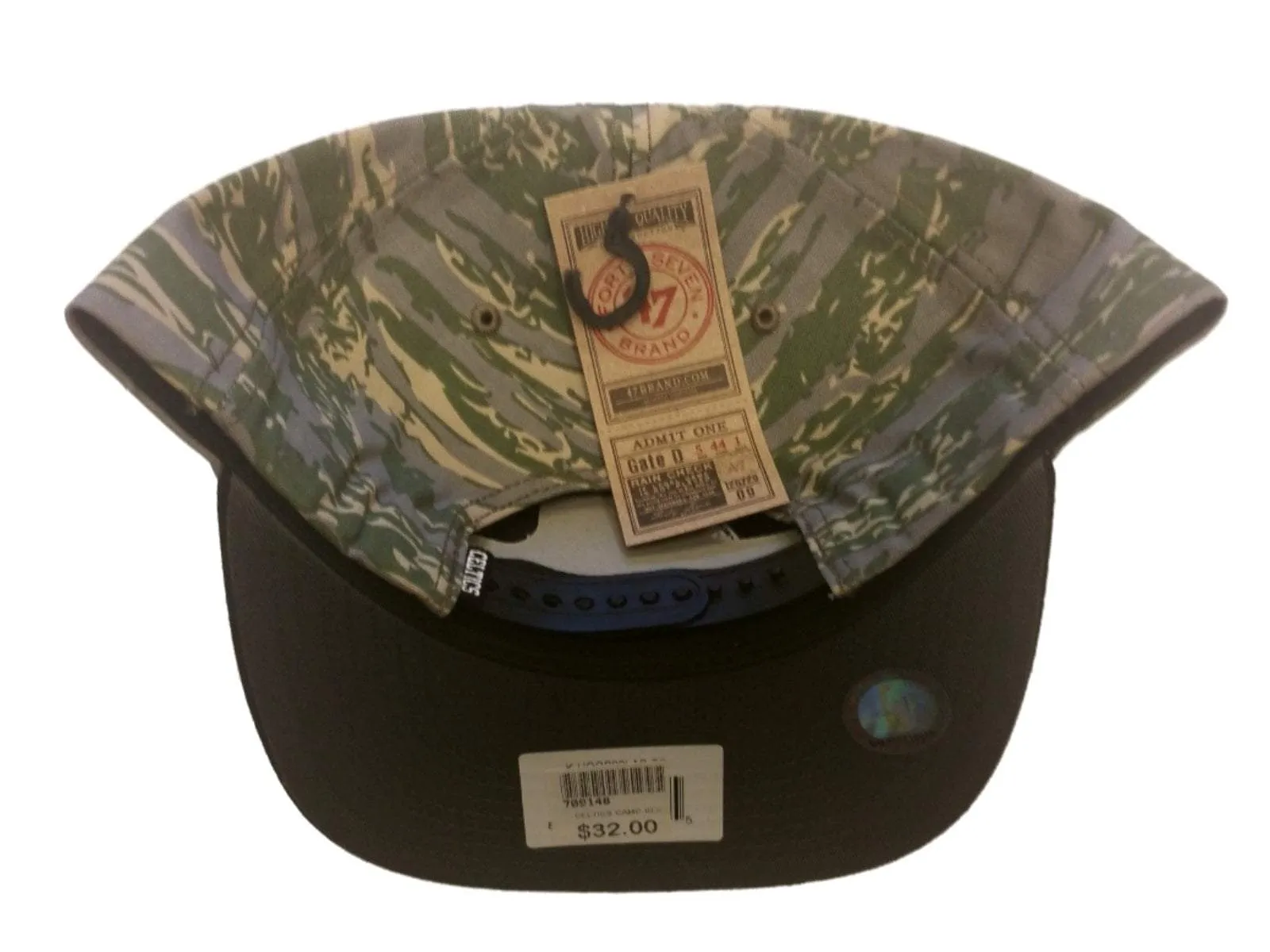 Boston Celtics 47 Brand 5 Panel Green Camo Adjustable Snapback Hat Cap