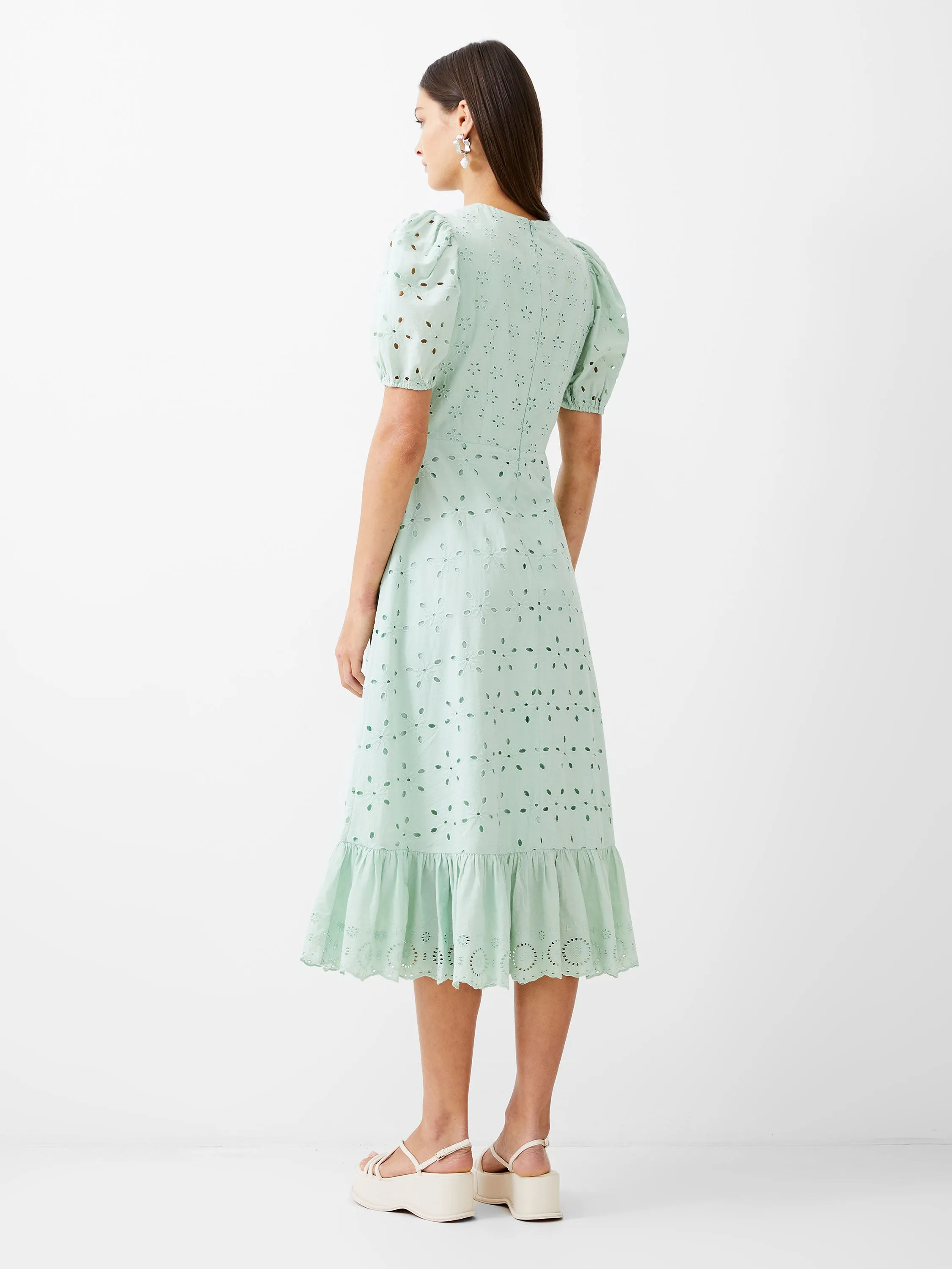 Broderie Tiered Midi Dress