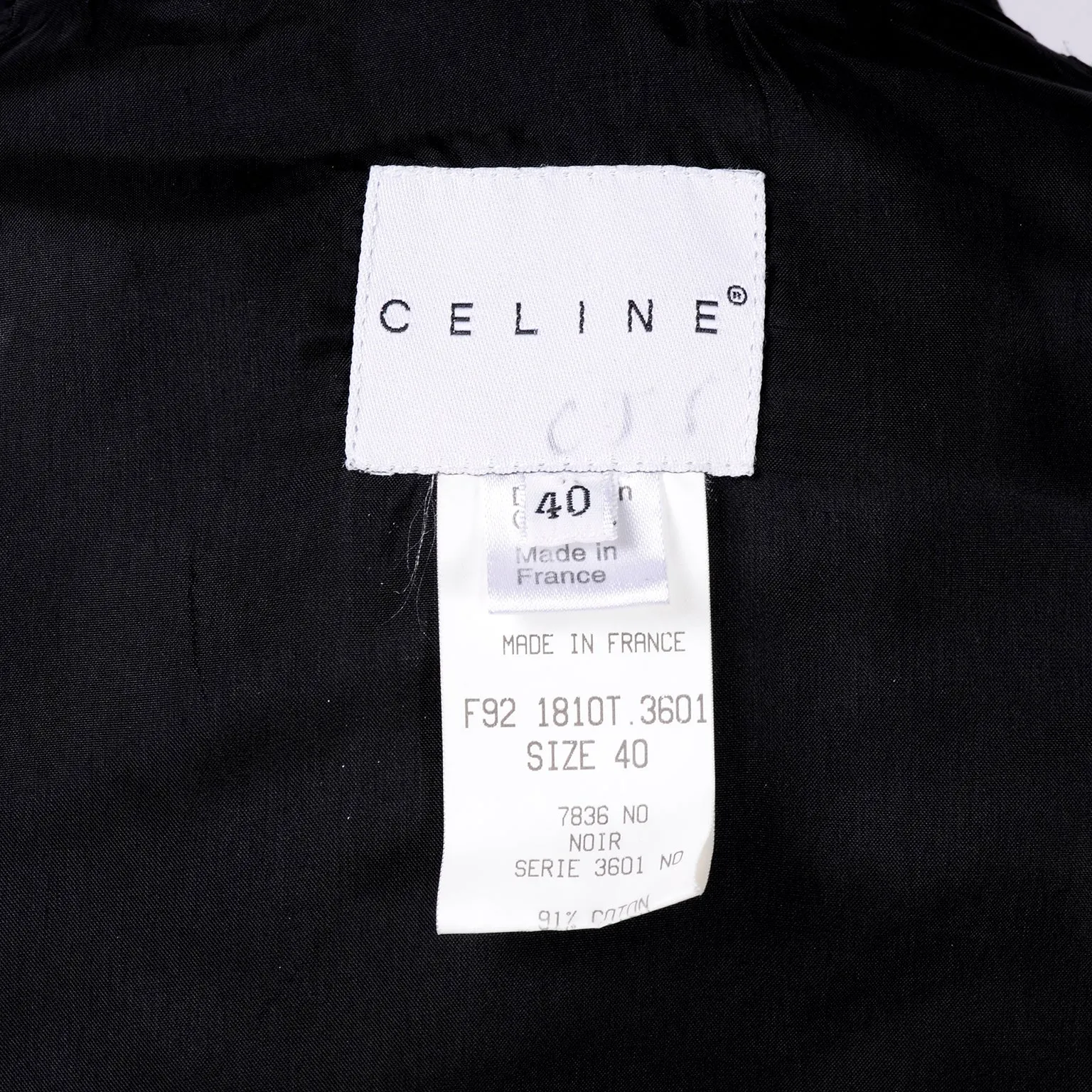 Celine Black Raincoat With Metal Toggle Buckles & Pockets Size 40