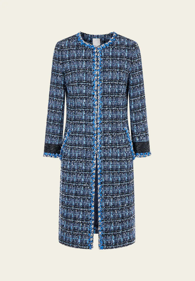 Checker Tweed Maxi Coat