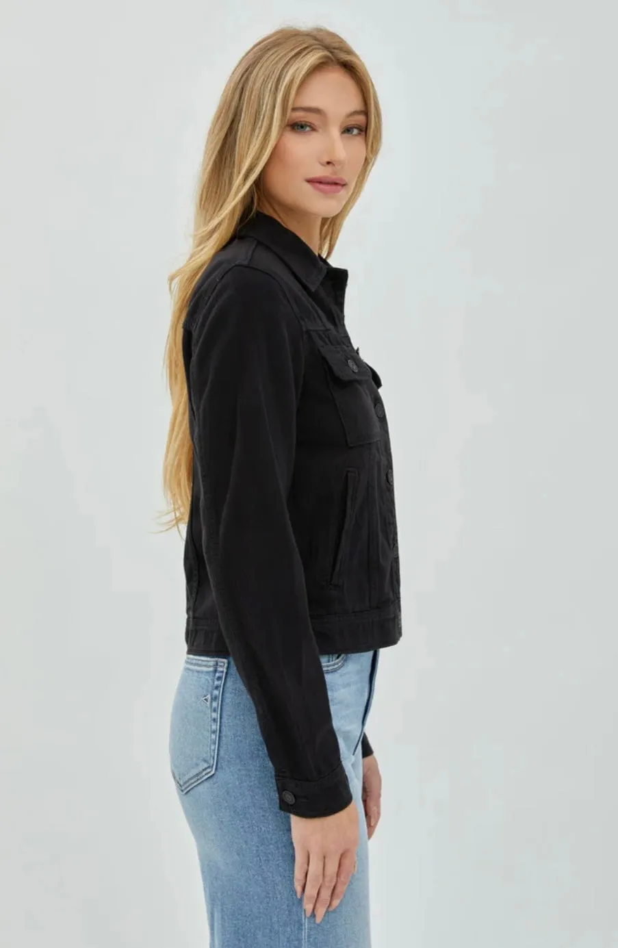 Dakota Cropped Jacket in Black