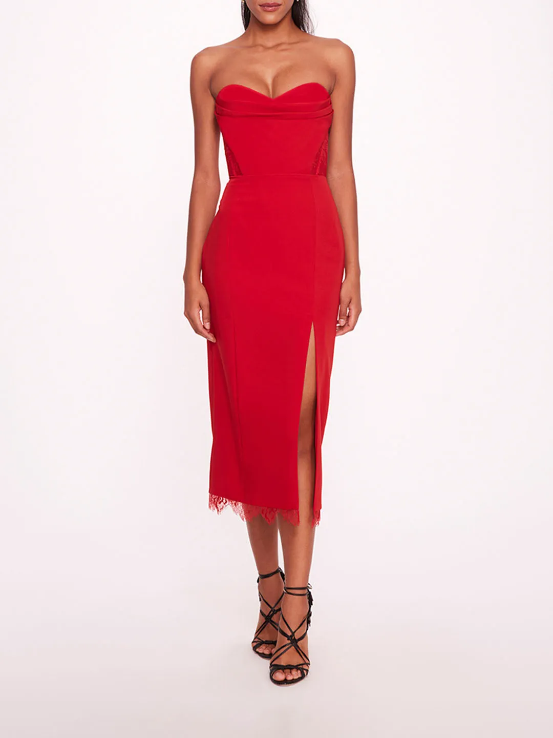 Draped Bodice Crepe Dress