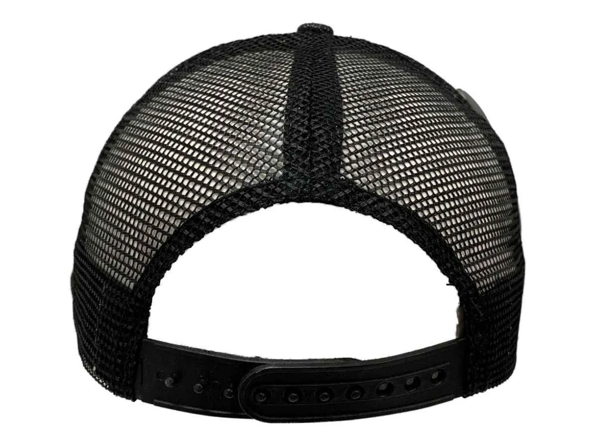 Glitter Skull Halloween XM WOMEN'S Black Mesh Back Snapback Trucker Hat Cap