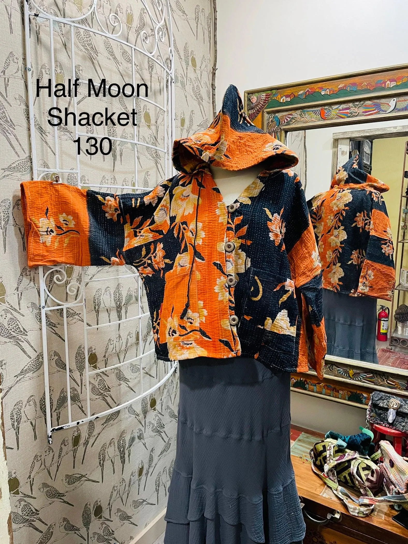 Half Moon Cropped Hooded Jacket by Kantha Bae