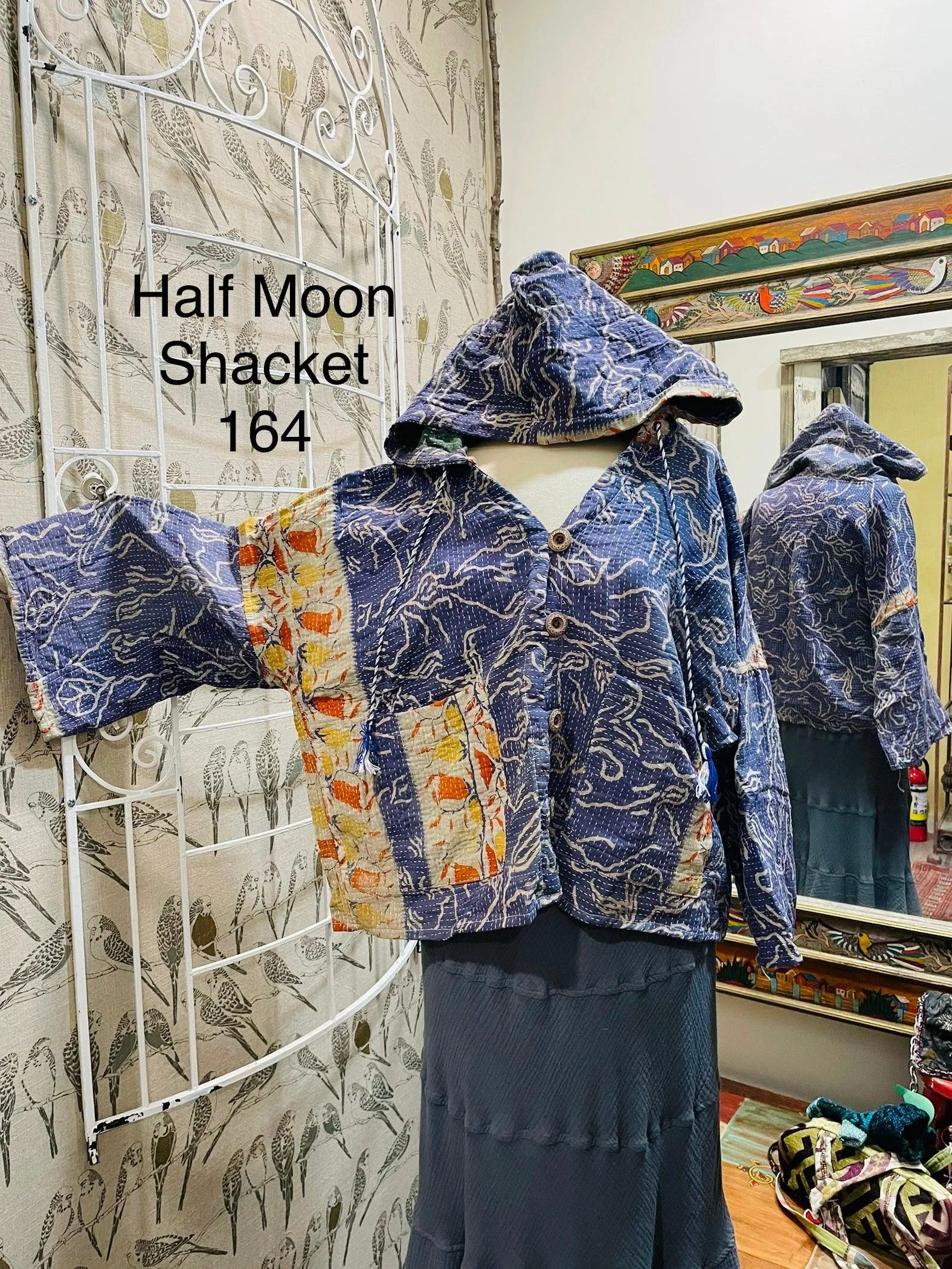 Half Moon Cropped Hooded Jacket by Kantha Bae