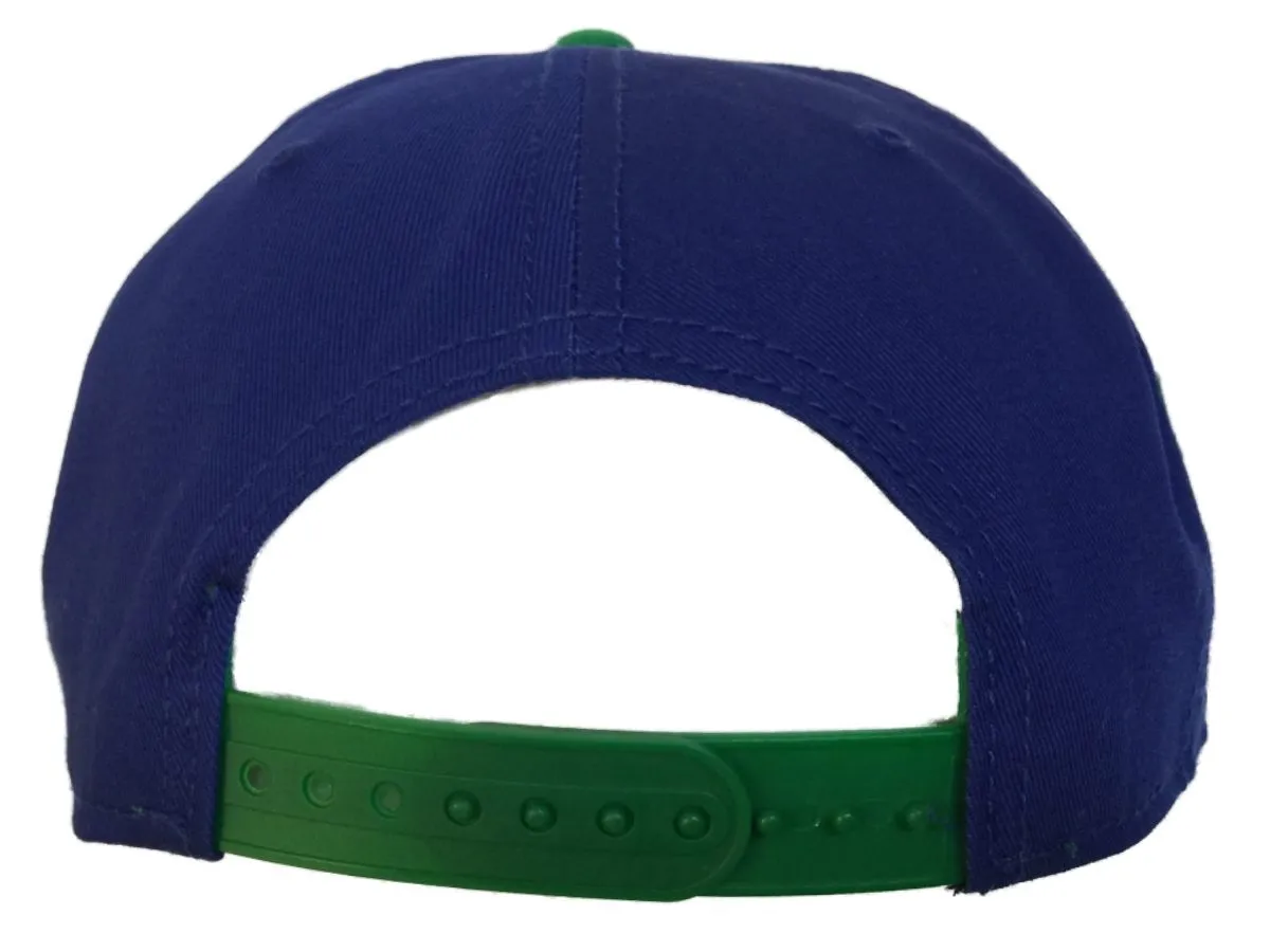 Hartford Whalers Fanatics Blue "Dispatch" Knit Adj. Snapback Flat Bill Hat Cap