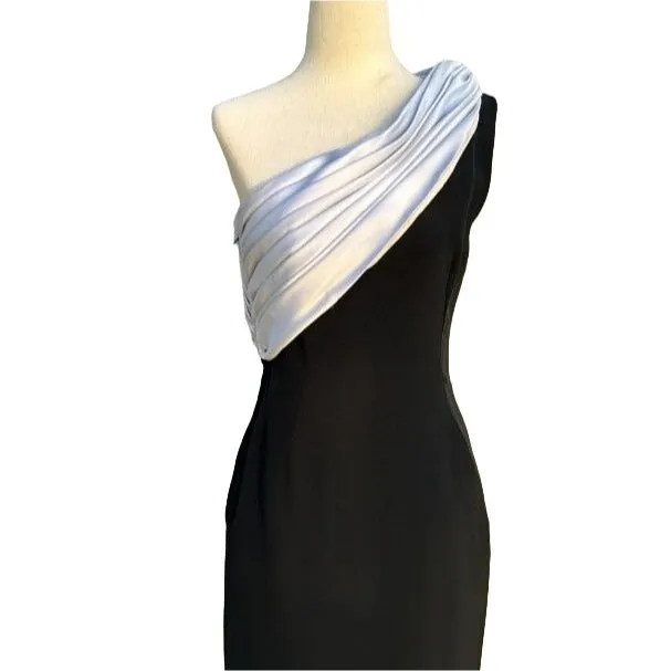 I Magnin Vintage Women's Formal Full Length One Shoulder Goddess Evening Gown