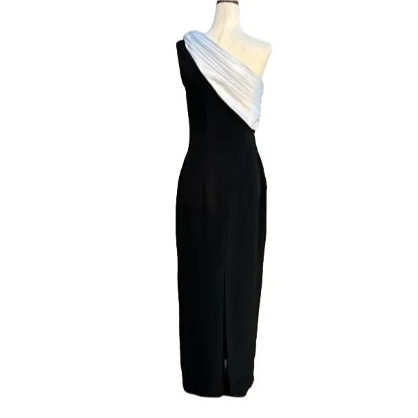 I Magnin Vintage Women's Formal Full Length One Shoulder Goddess Evening Gown