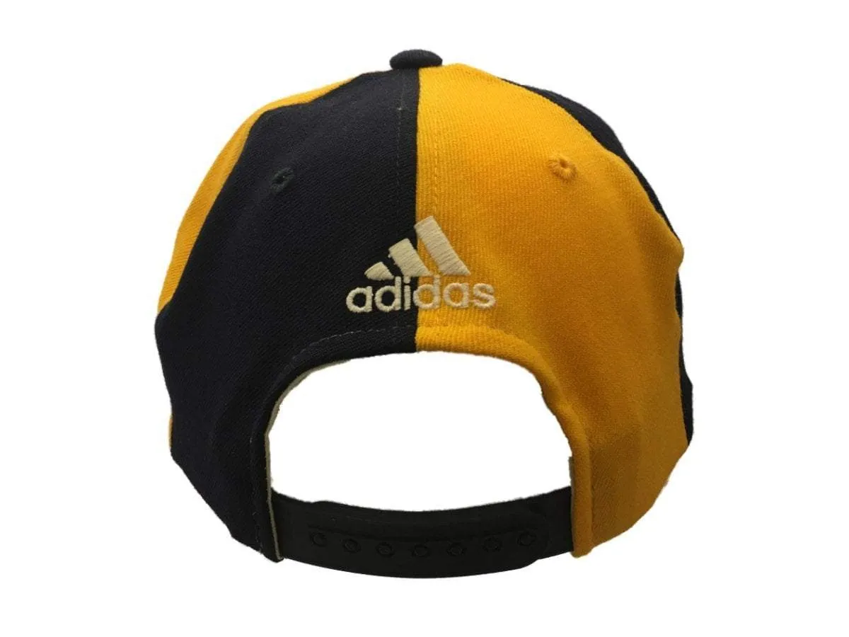 Indiana Pacers Adidas Navy Yellow Panel Structured Snapback Flat Bill Hat Cap