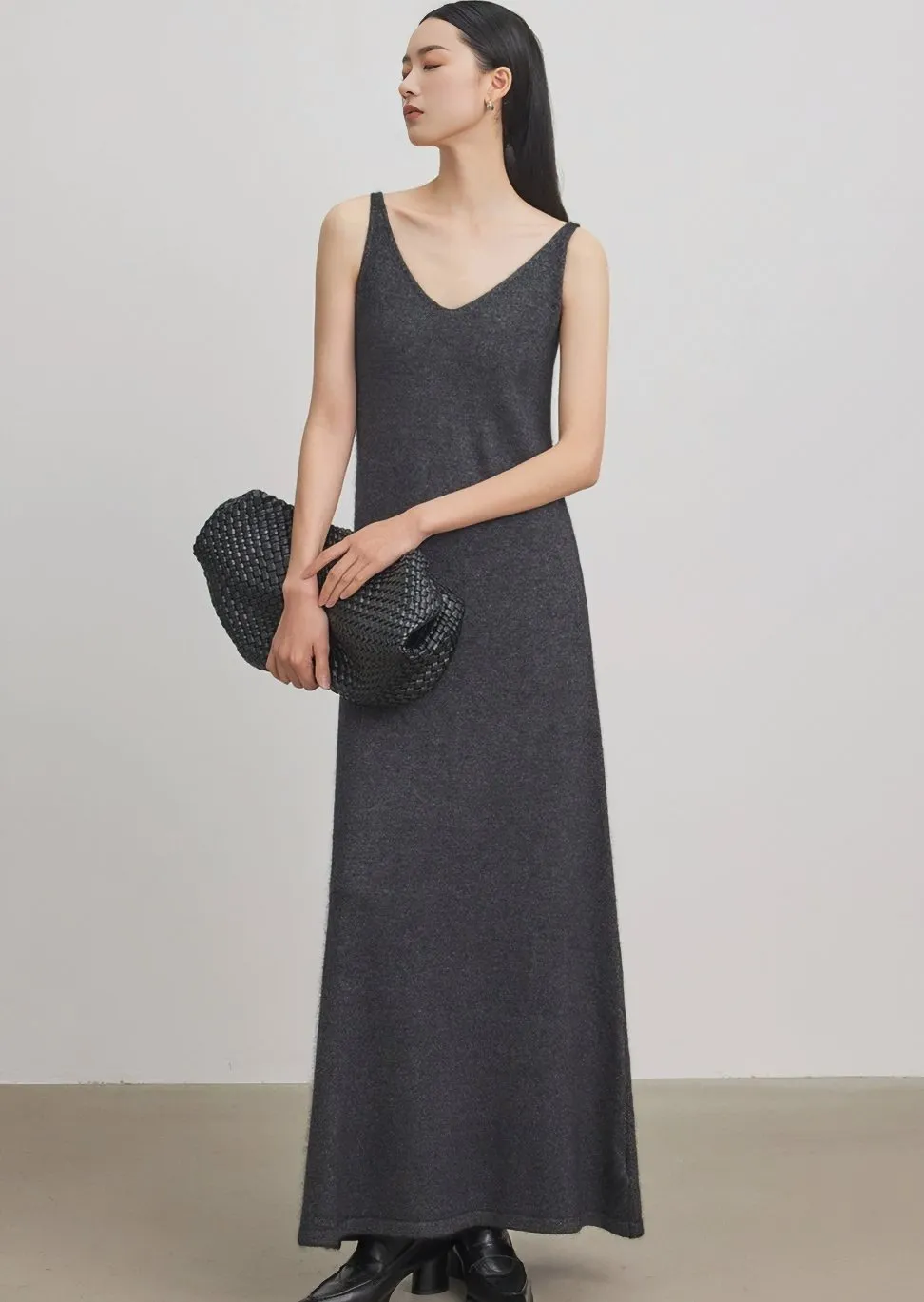 KNIT SLIP A-LINE DRESS