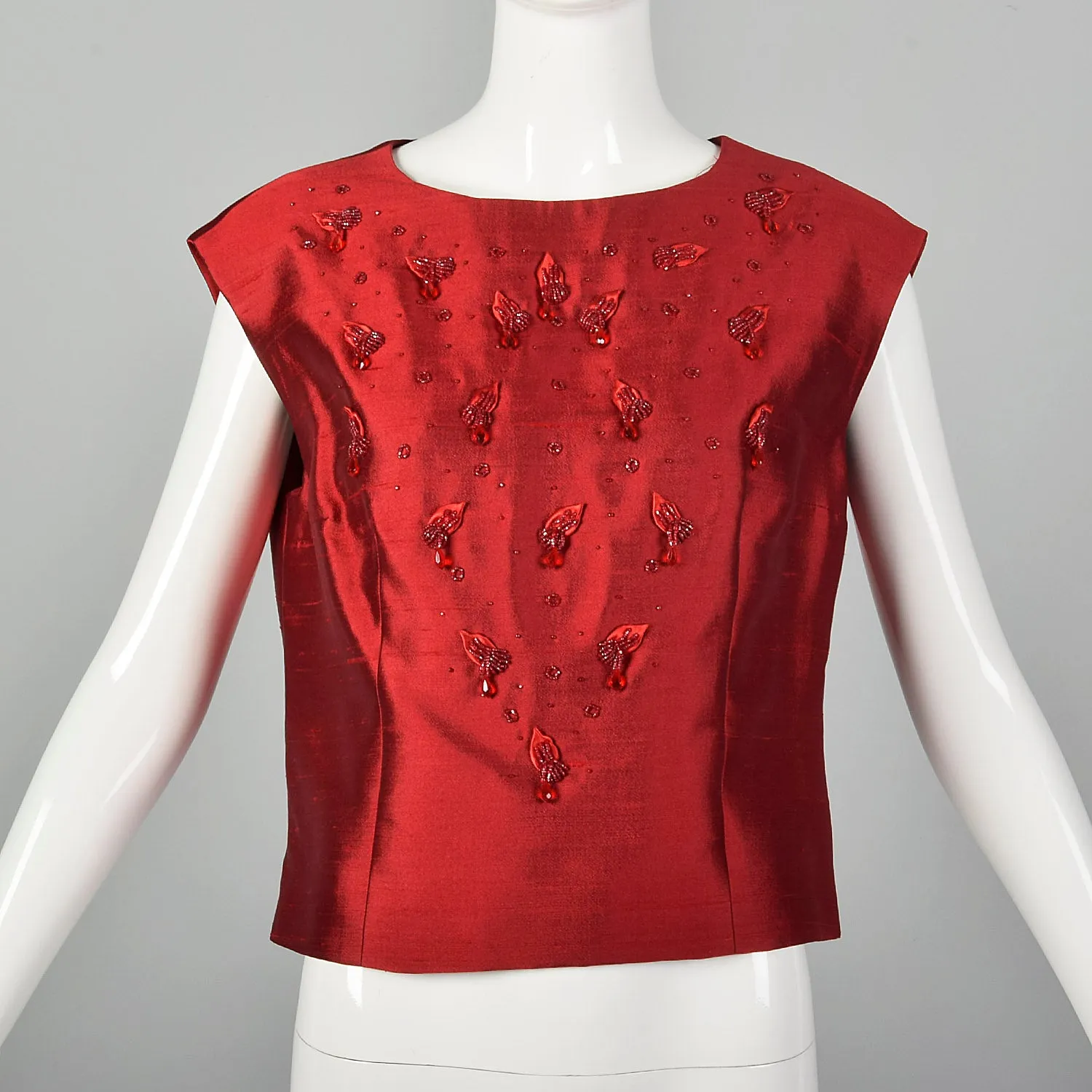 Large 1960s Red Top and Jacket Set