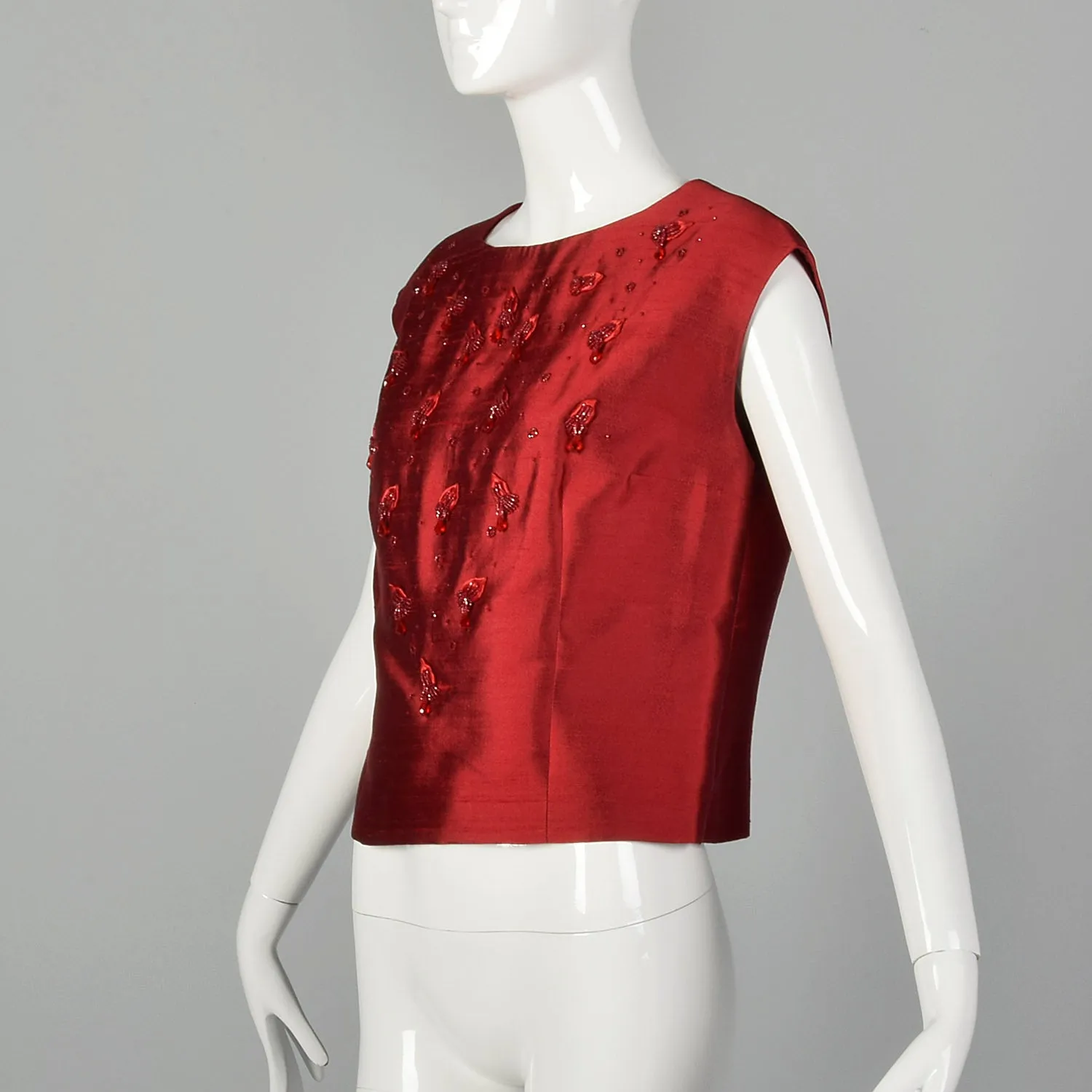 Large 1960s Red Top and Jacket Set