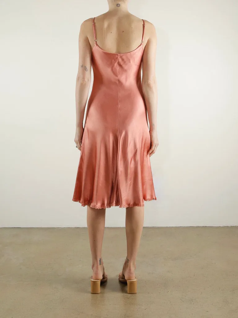 Lola Swing Dress in Vintage Satin - Cinnamon