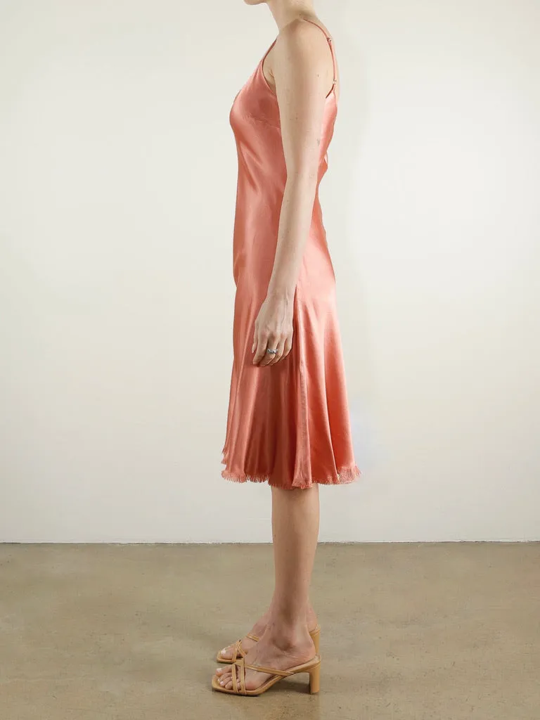 Lola Swing Dress in Vintage Satin - Cinnamon