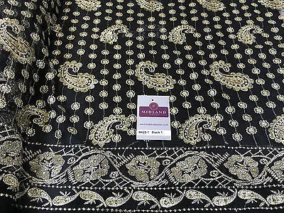 Metallic Embroided and Stone work lace mesh Dress Net Fabric 46" Wide M625