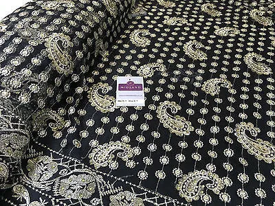 Metallic Embroided and Stone work lace mesh Dress Net Fabric 46" Wide M625