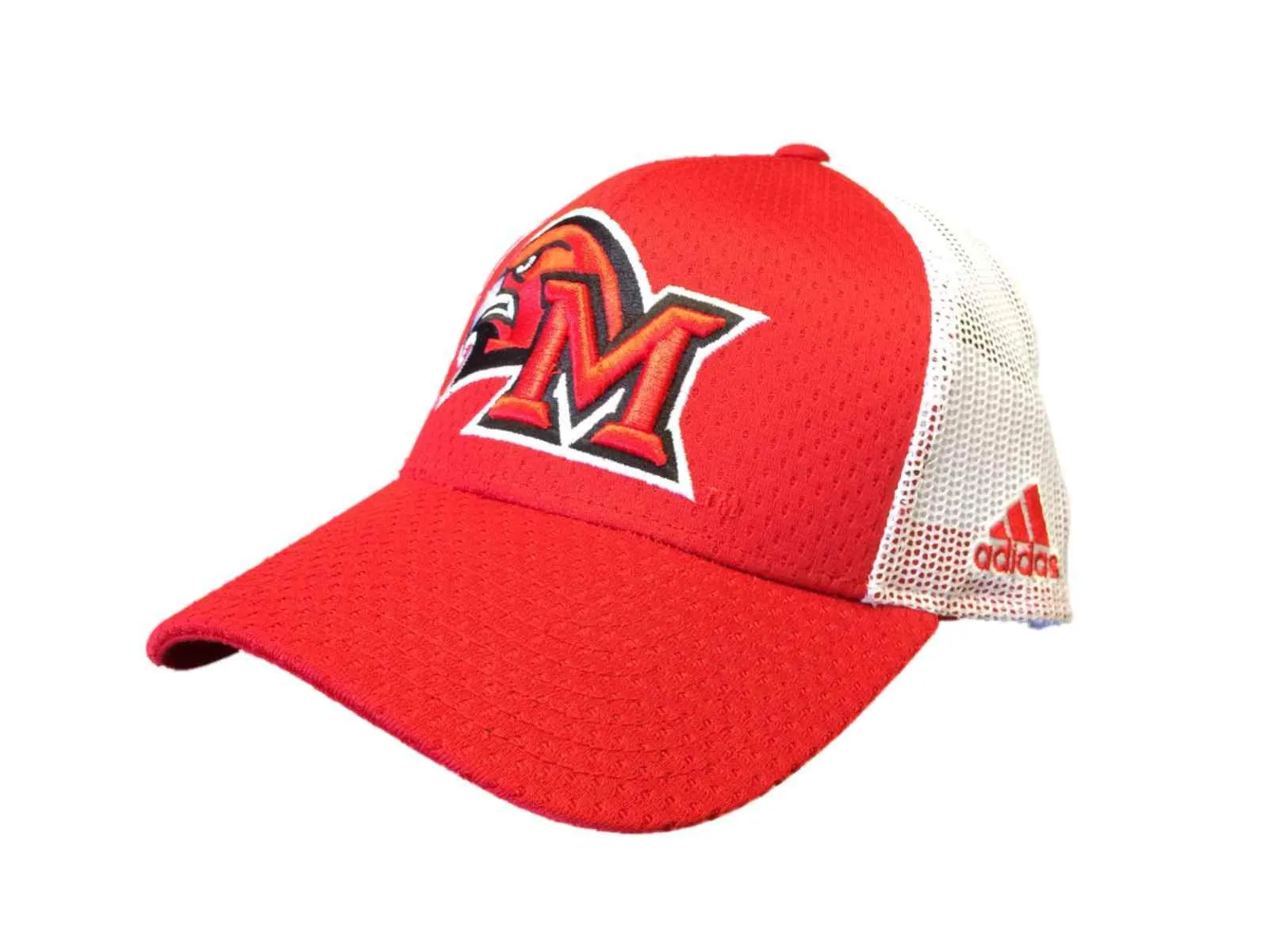 Miami University Redhawks Adidas Red White Mesh Adjustable Snapback Hat Cap