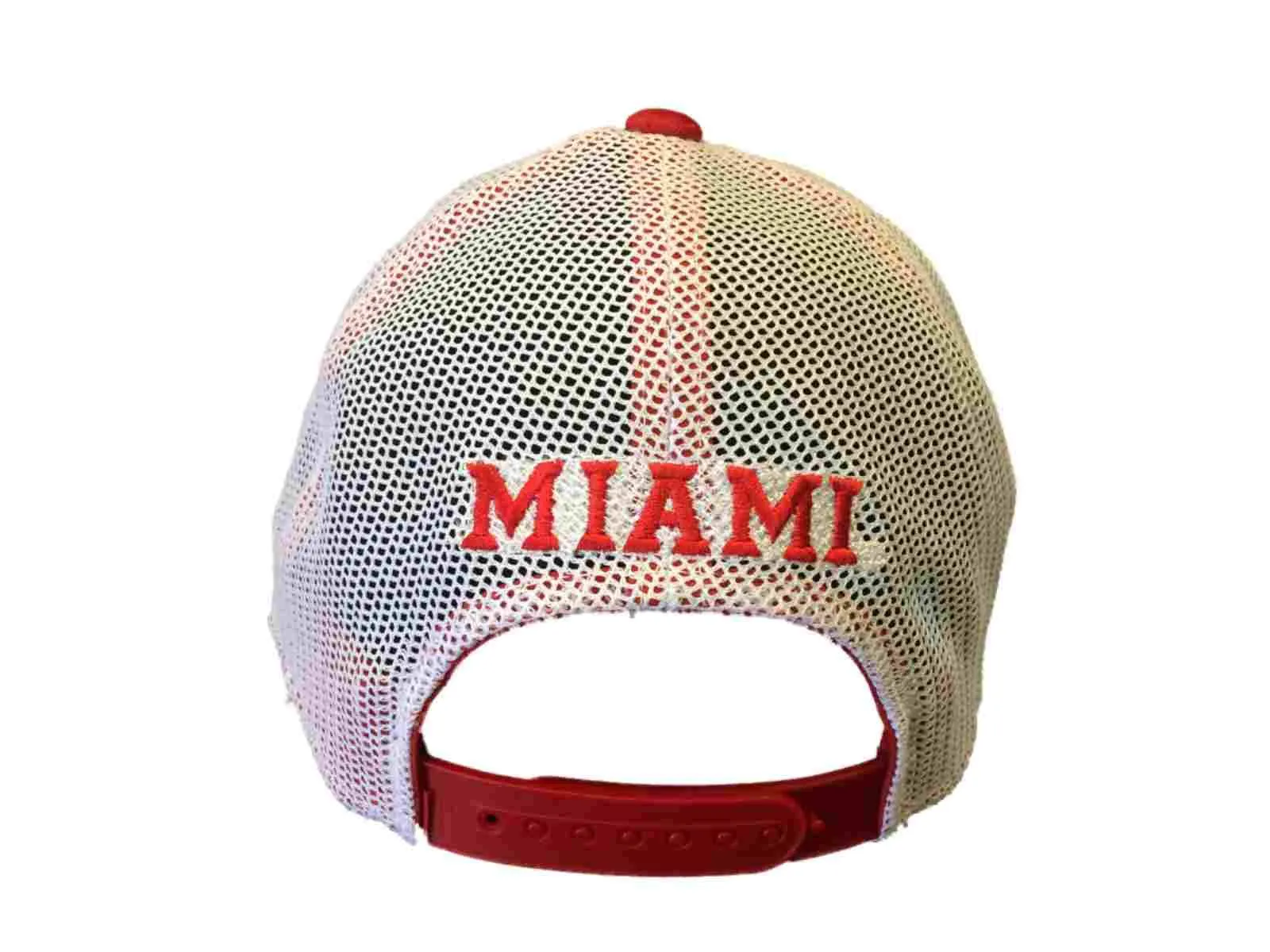 Miami University Redhawks Adidas Red White Mesh Adjustable Snapback Hat Cap