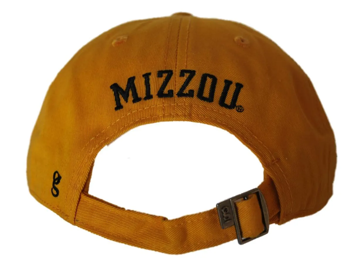 Missouri Tigers Gear for Sports Gold Mascot Logo Adjustable Slouch Hat Cap