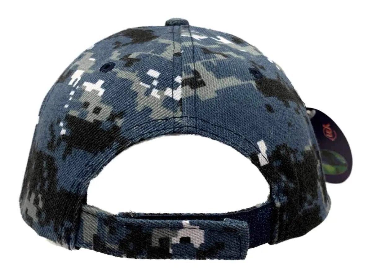 New York "NY" XM Blue Digital Camo Structured Adjustable Strap Hat Cap AA681