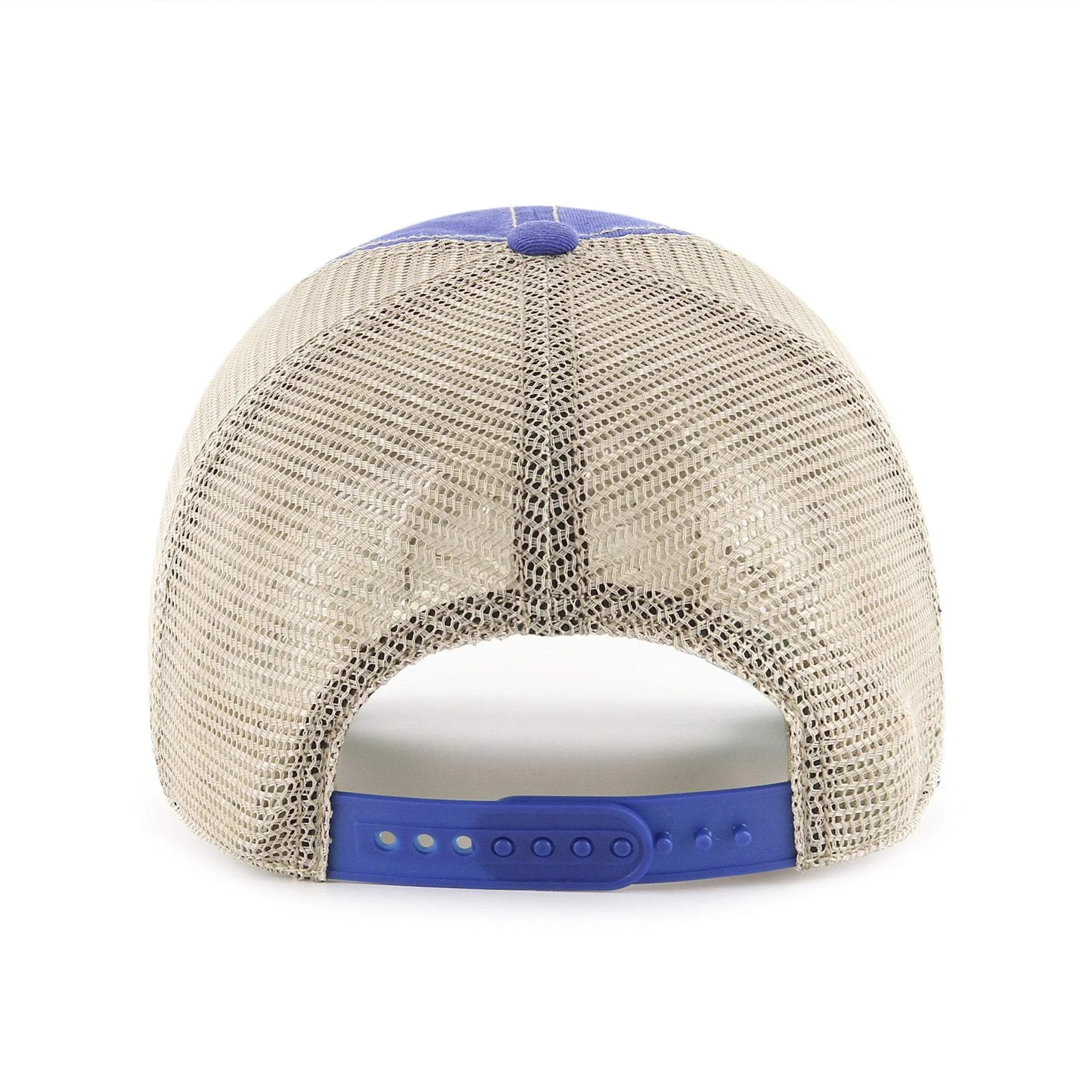 New York Rangers 47 Brand Blue Trawler Clean Up Mesh Snapback Slouch Hat Cap