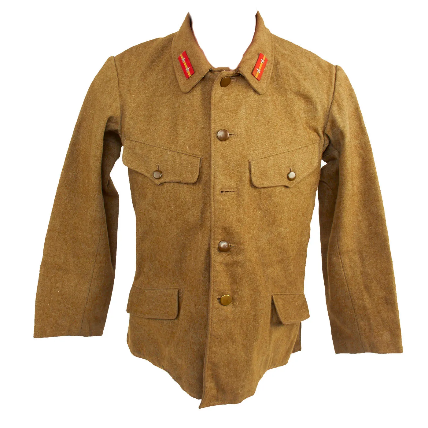Original Japan WWII Imperial Japanese Army Sergeant’s Wool Tunic & Rain Coat With Gloves, Hood and Issued Socks