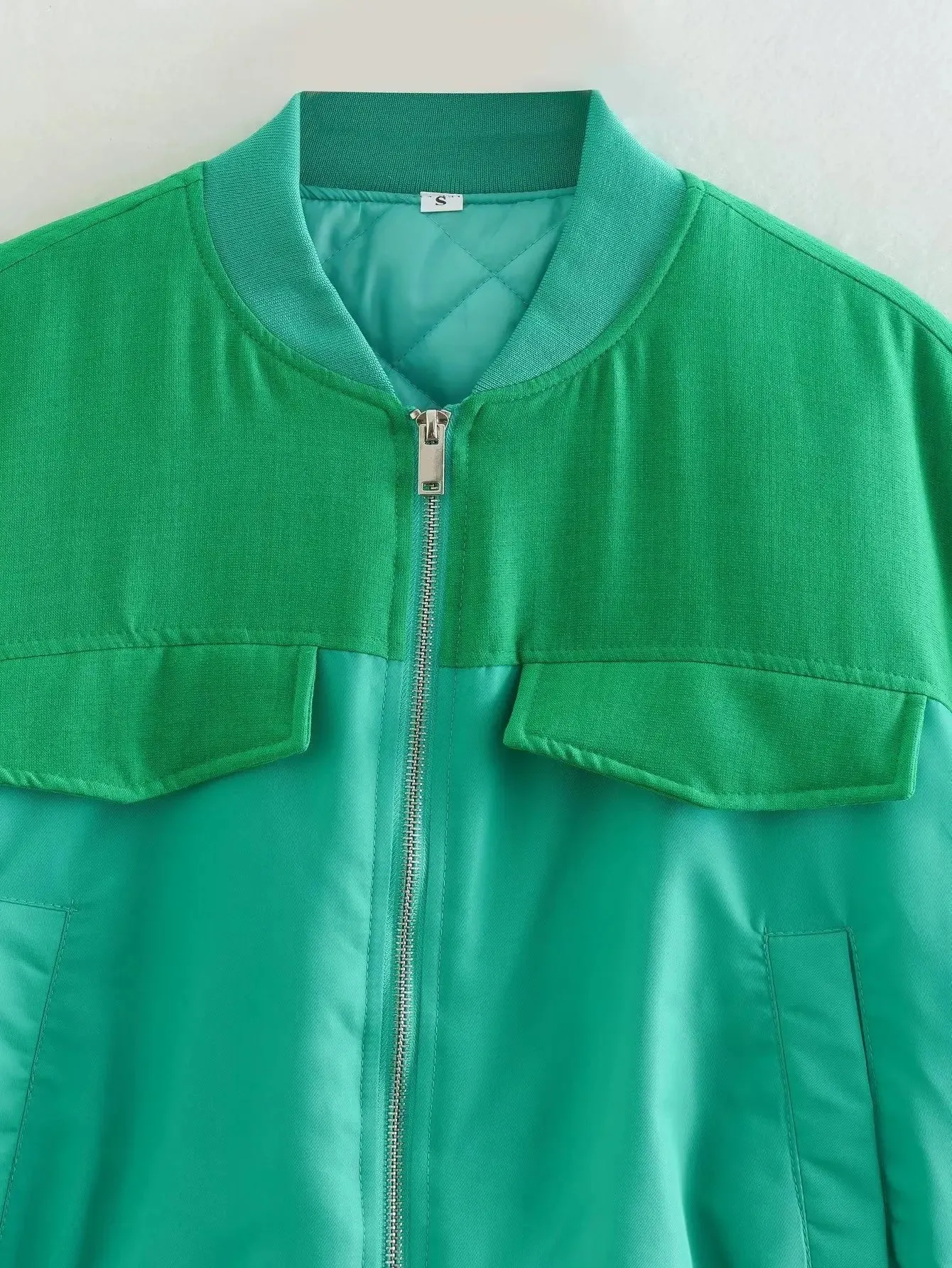 Pre Order:  Ruched Sleeves Zip-Up Cropped Jacket