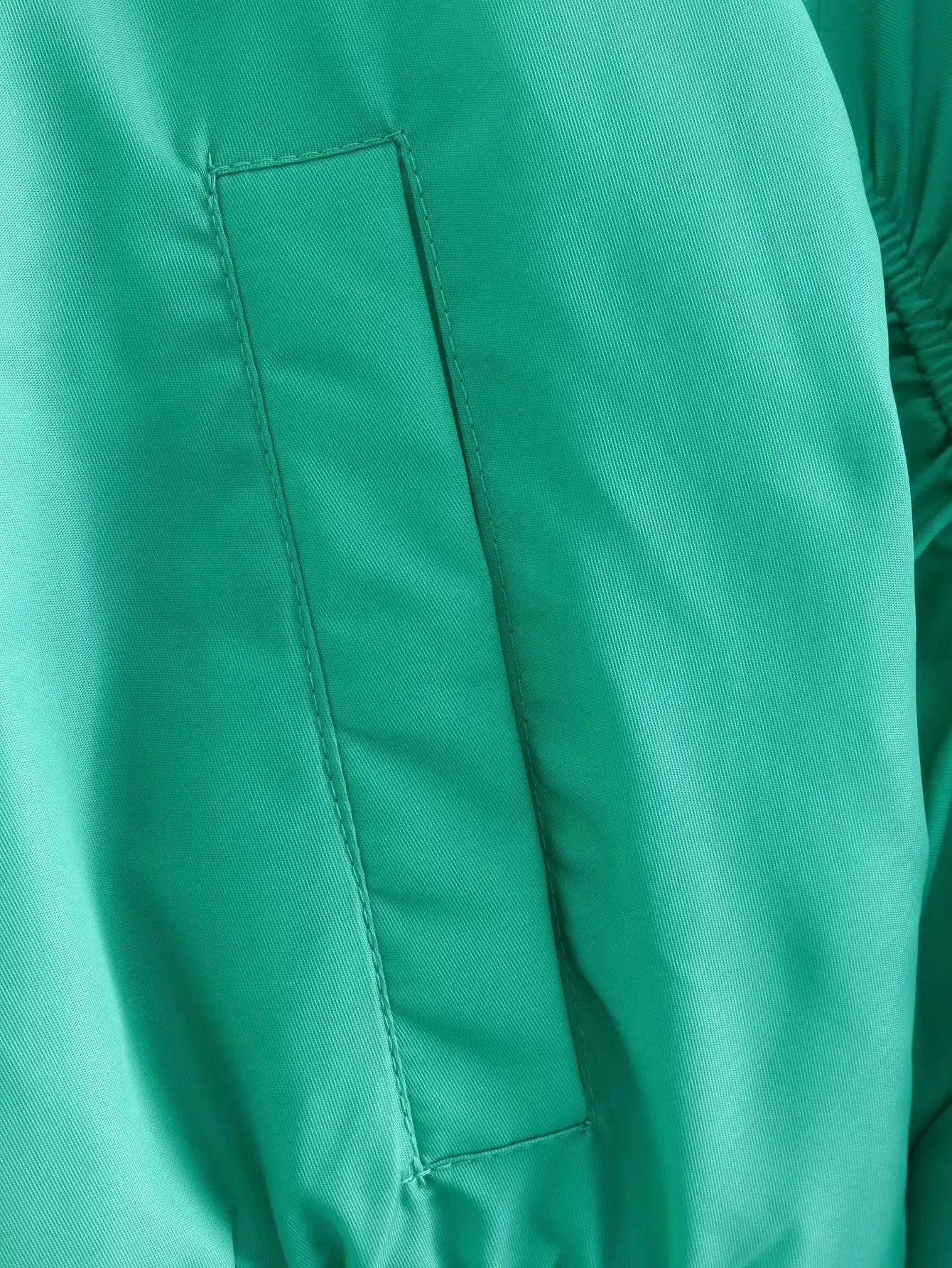 Pre Order:  Ruched Sleeves Zip-Up Cropped Jacket