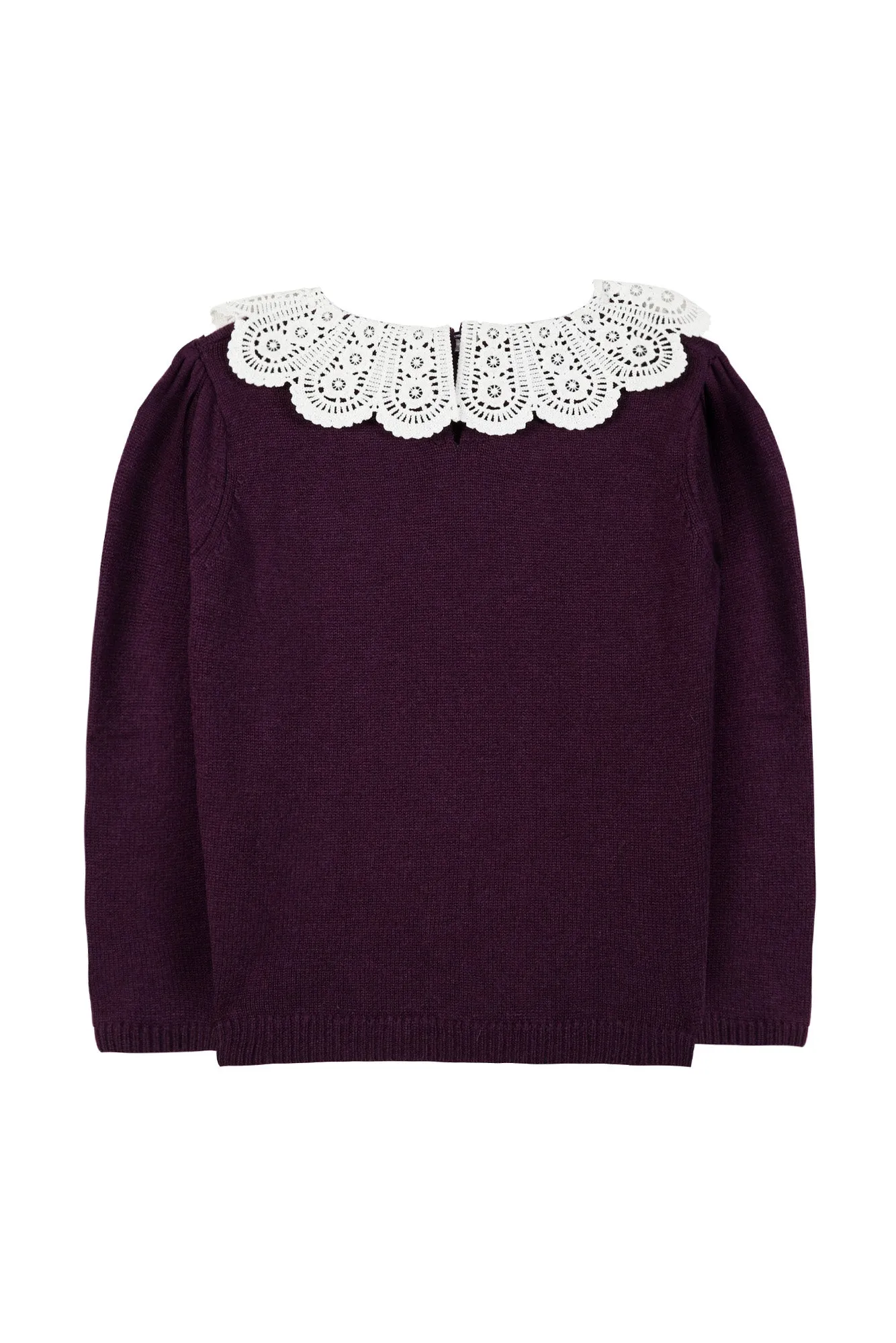 Pull - Violet col dentelle