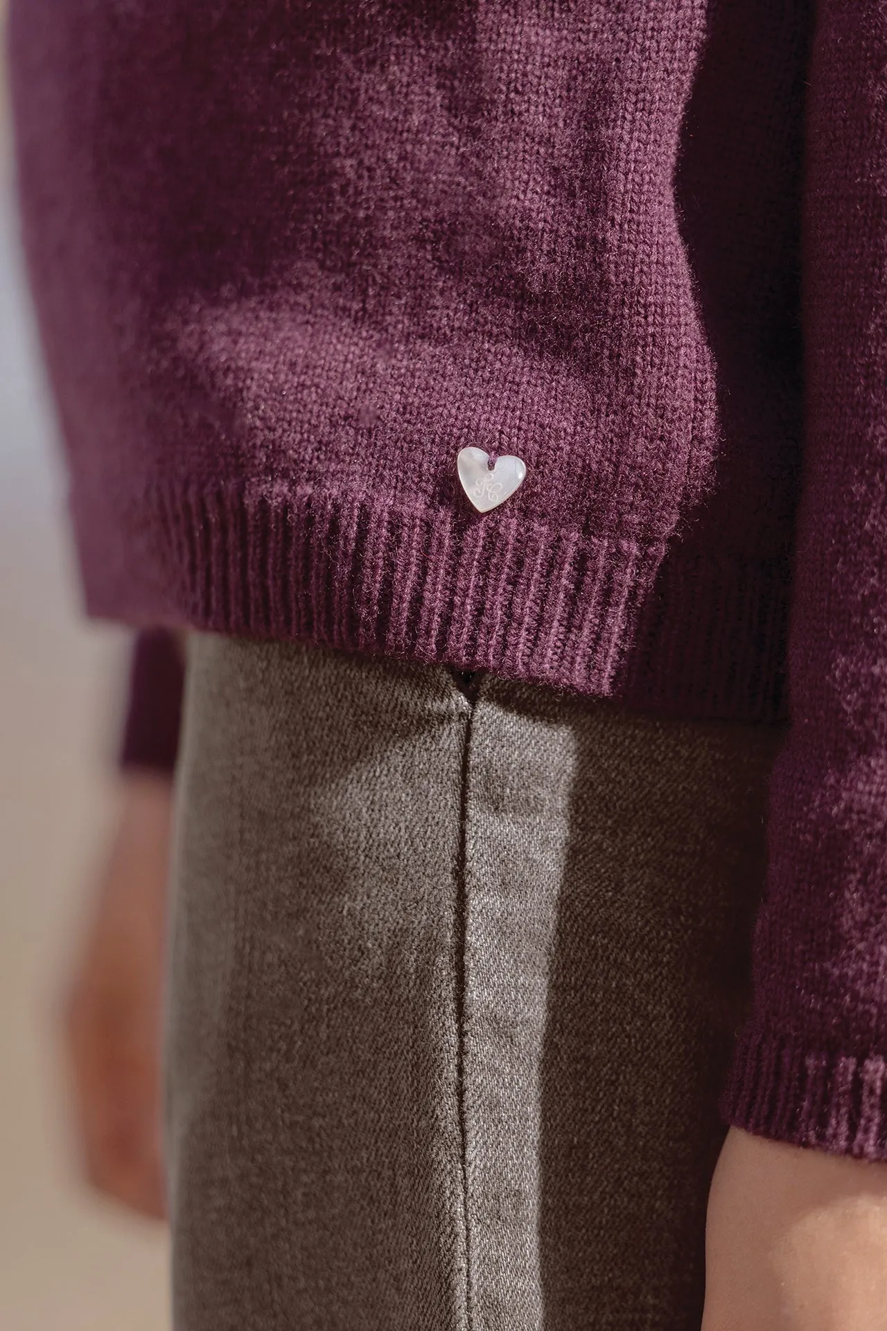 Pull - Violet col dentelle
