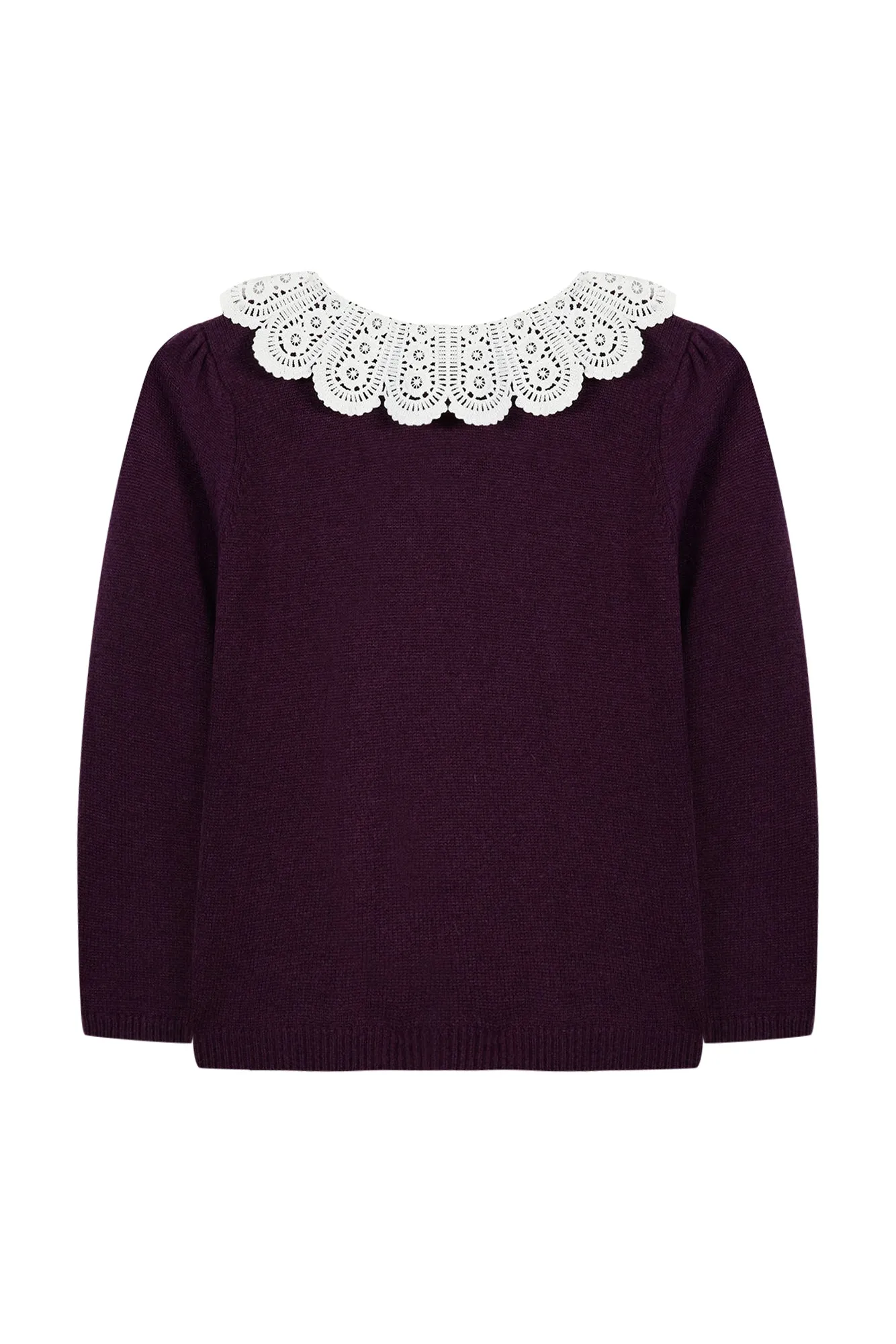 Pull - Violet col dentelle