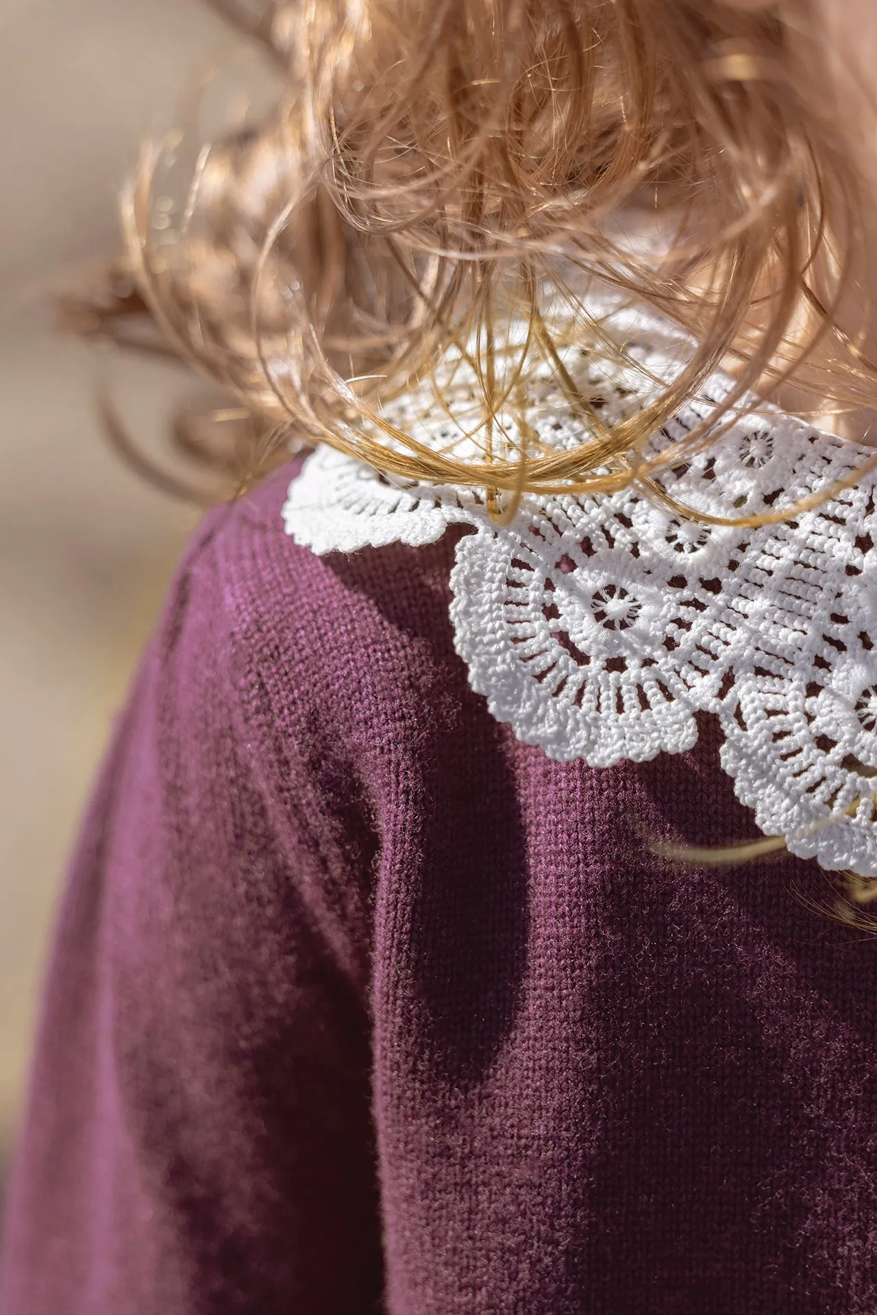 Pull - Violet col dentelle