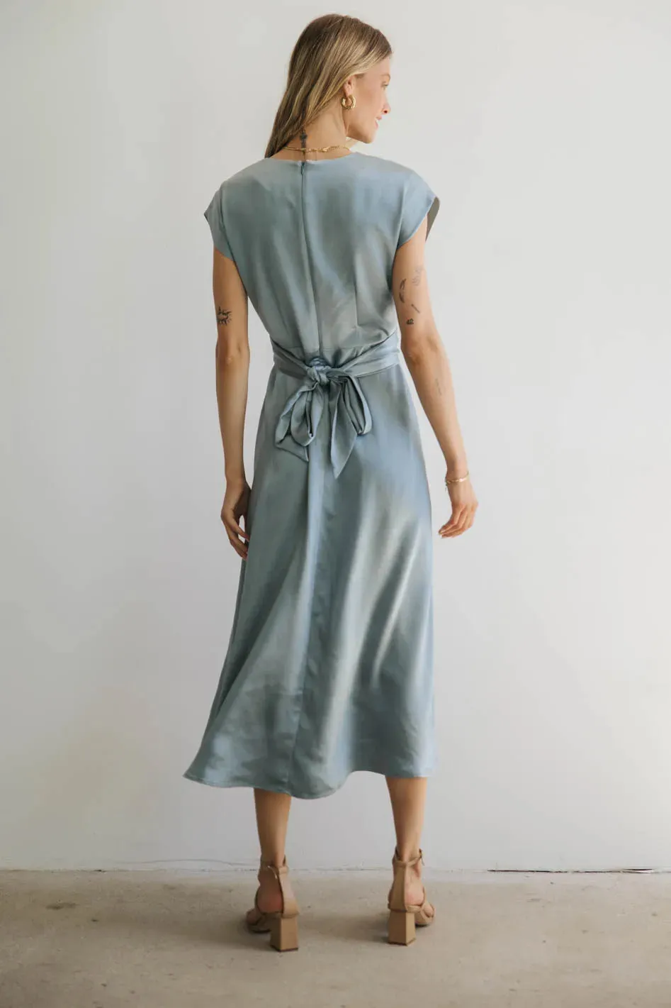 Rosalind Midi Dress in Blue