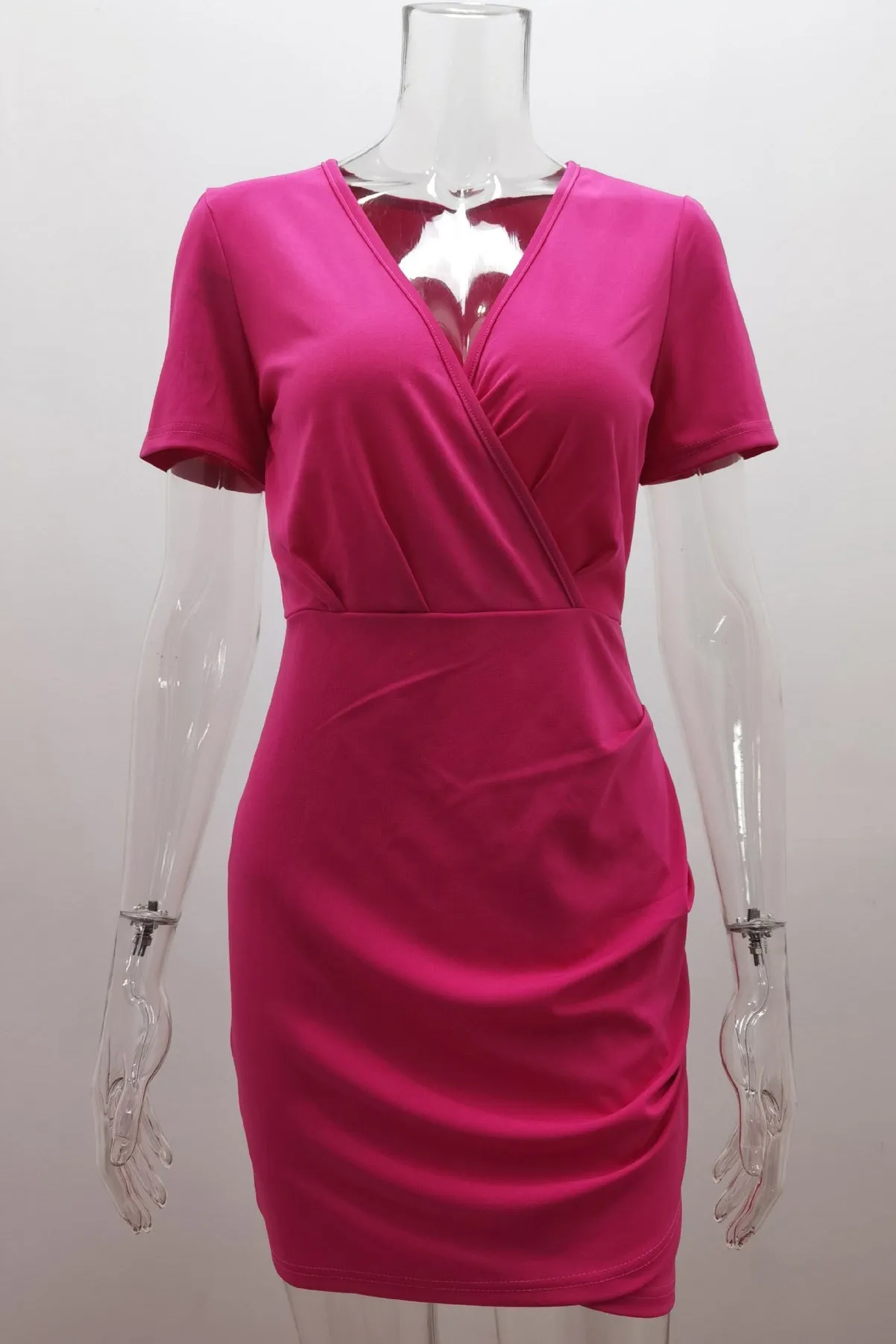 Sexy V-Neck Burgundy Mini Party Cocktail Dress