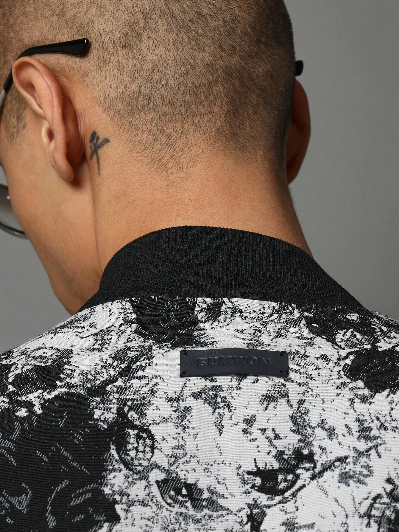 Tapestry Cropped Zip-Up Bomber Jacket