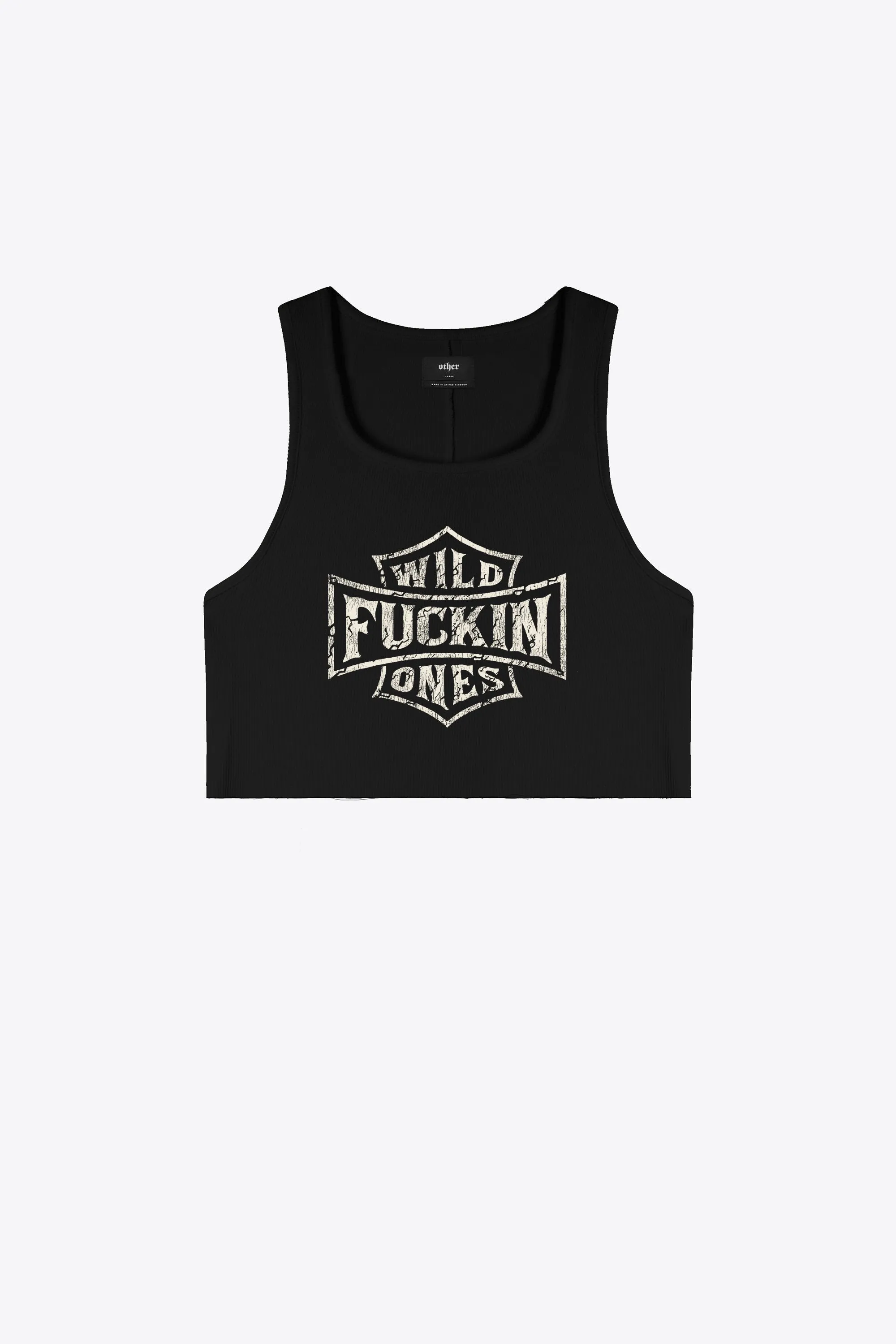 Wild Fuckin Ones Shield Cropped Beater