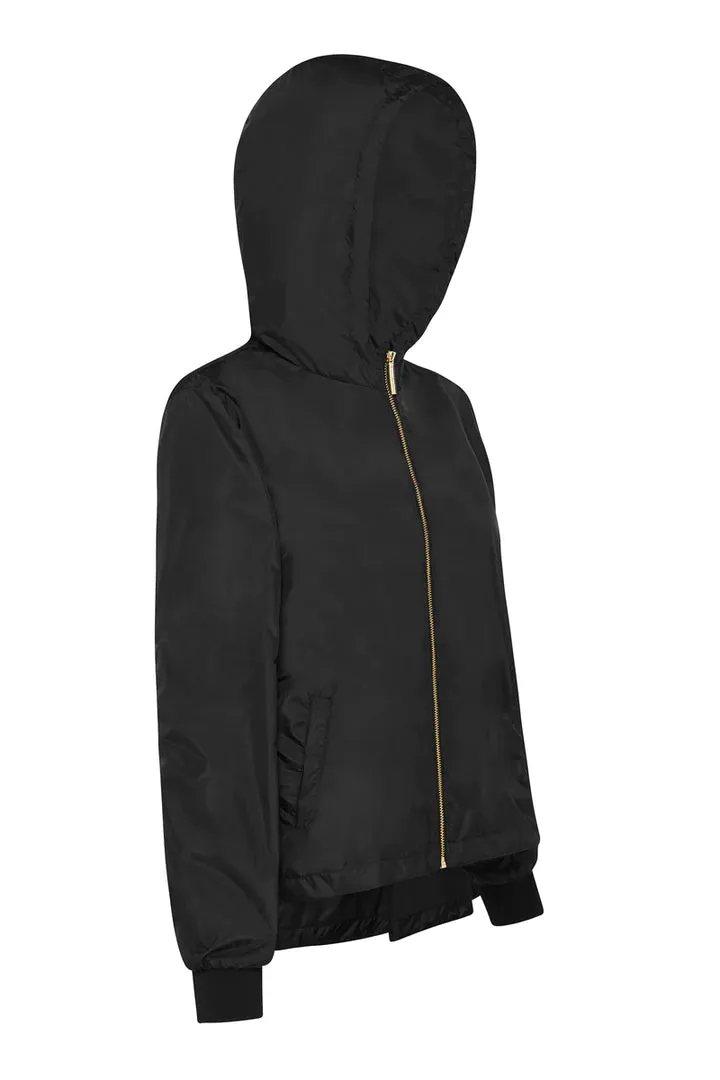 Womens Crop Recycled Raincoat | Black