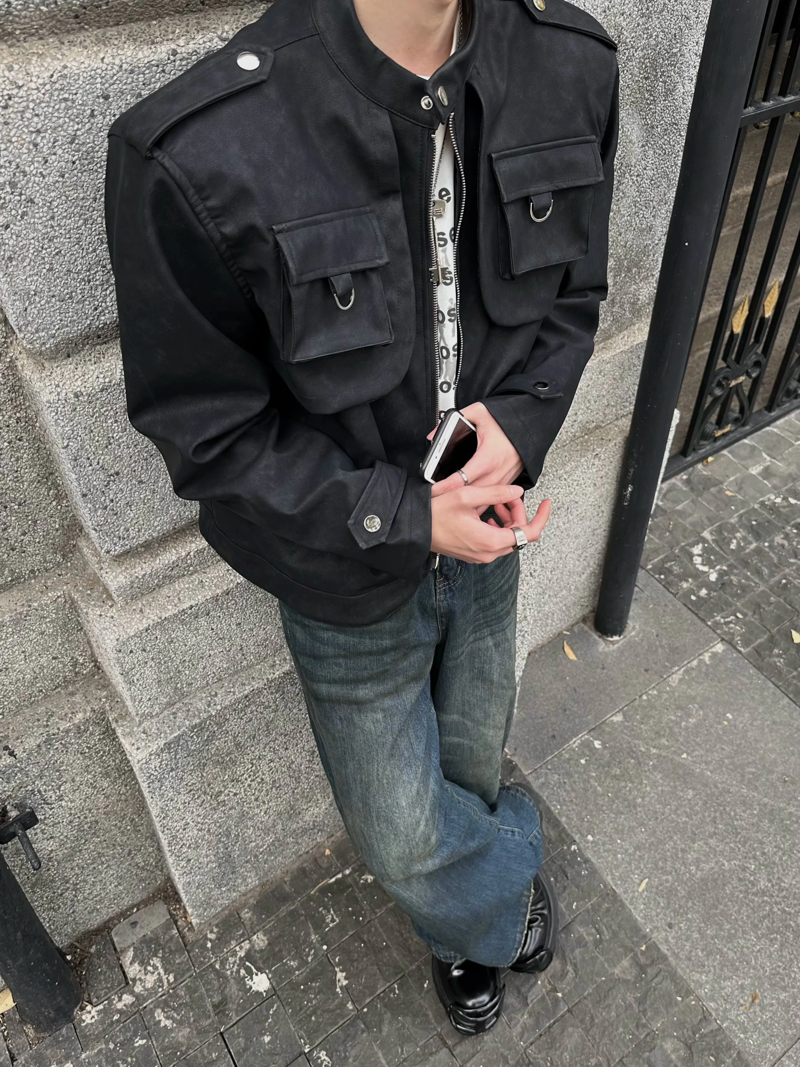 Woo Breast Pocket Short Jacket