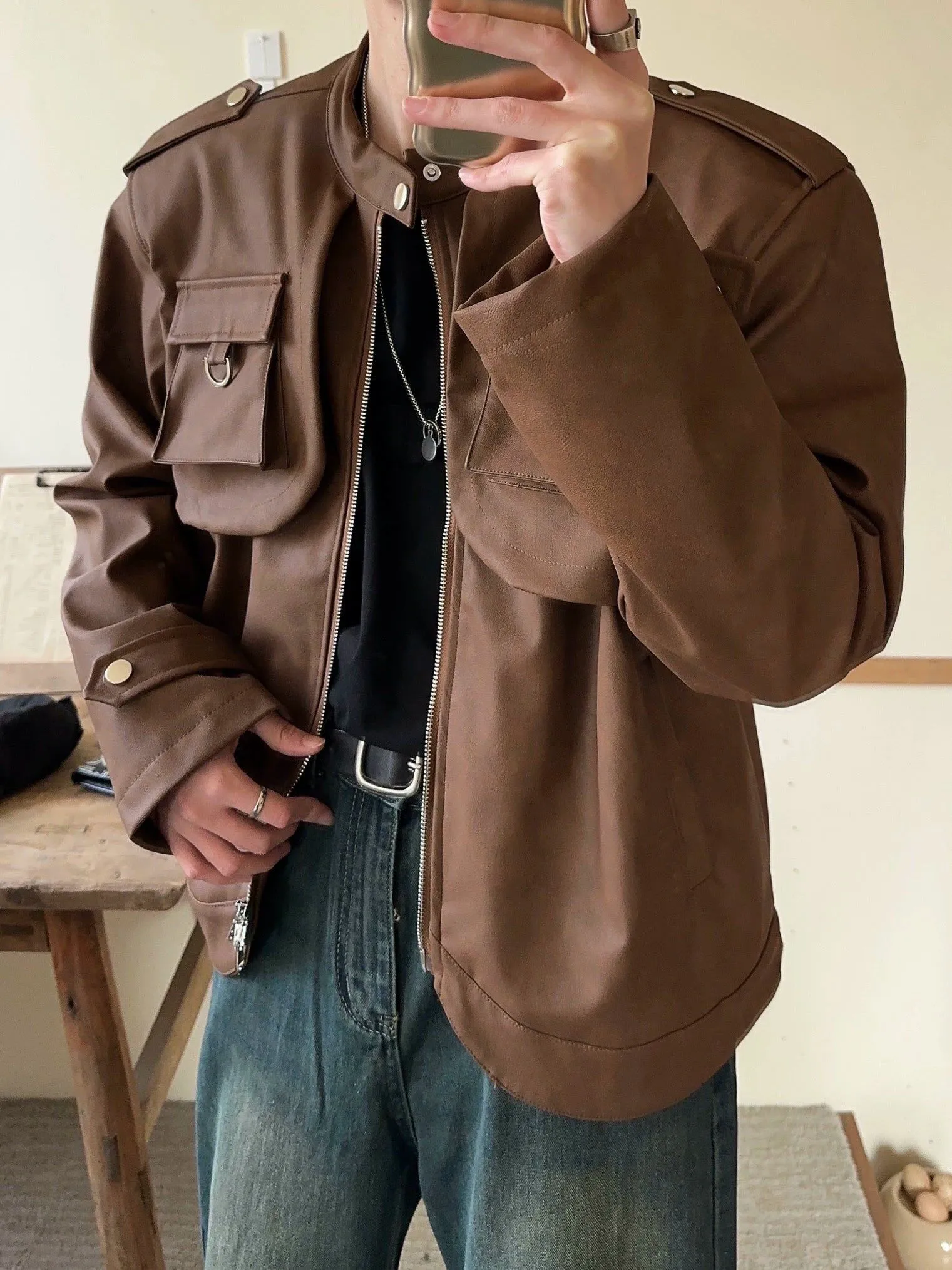 Woo Breast Pocket Short Jacket